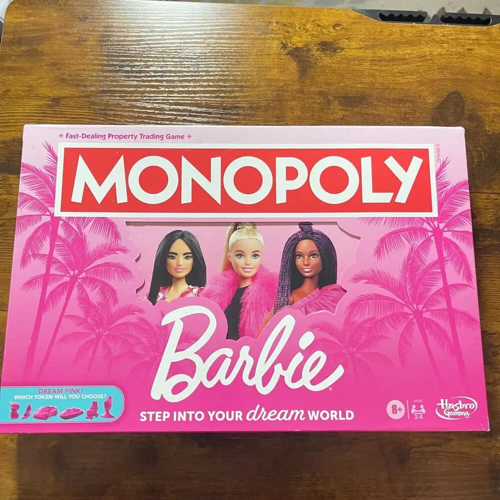 Monopoly Barbie Edition Board Game 2023 Hasbro Complete Family Strategy Game